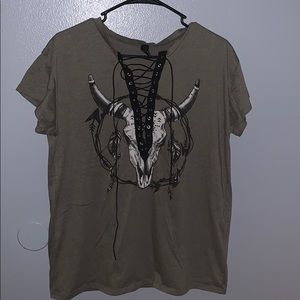 Open lace up shirt